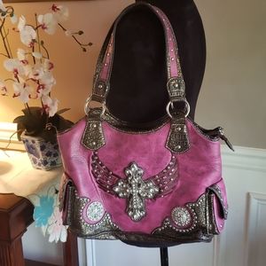 Cross studded, Blingy Rhinestone, Country Purse